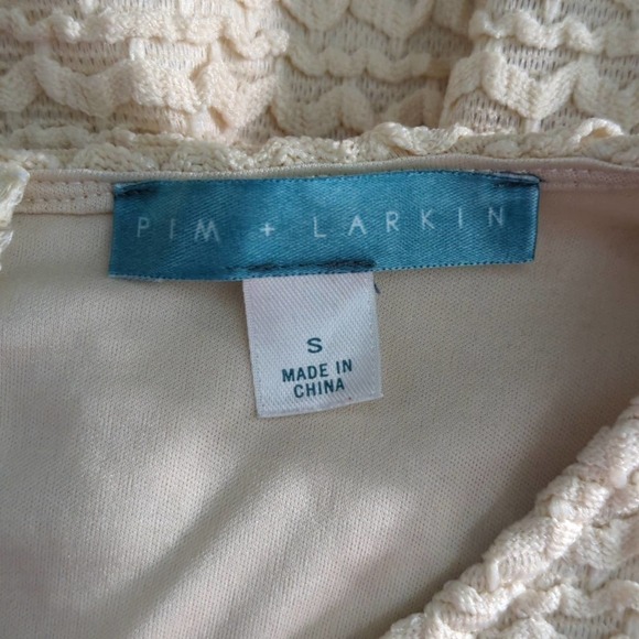 Pim + Larkin Womens Fit and Flare Mini Dress Cream Textured S - Picture 10 of 11